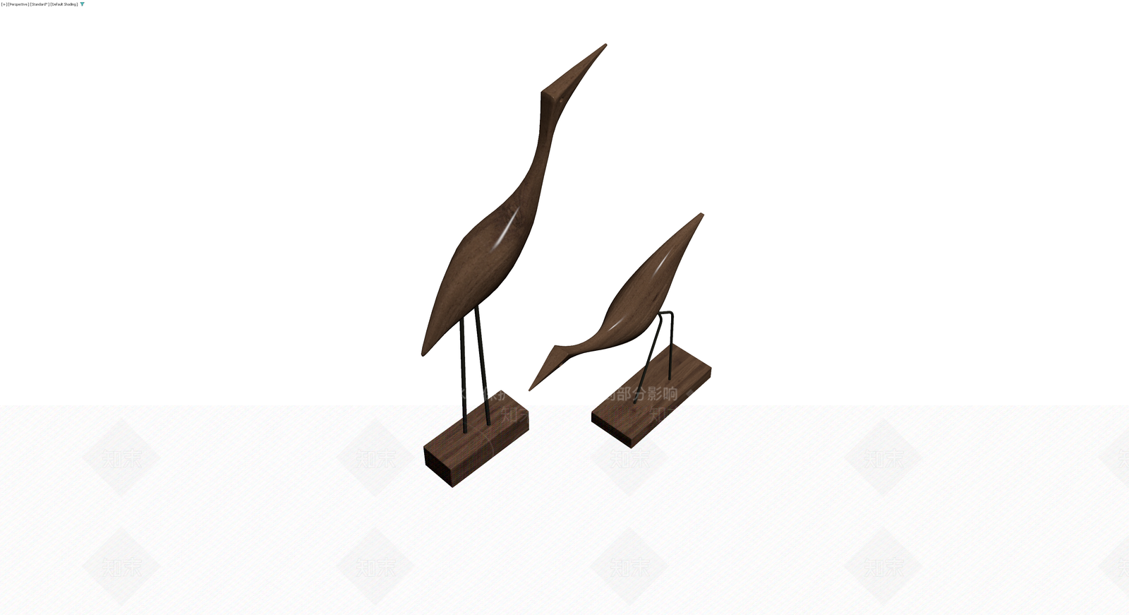 木质鸟类雕塑摆件3D模型下载【ID:1229642227】