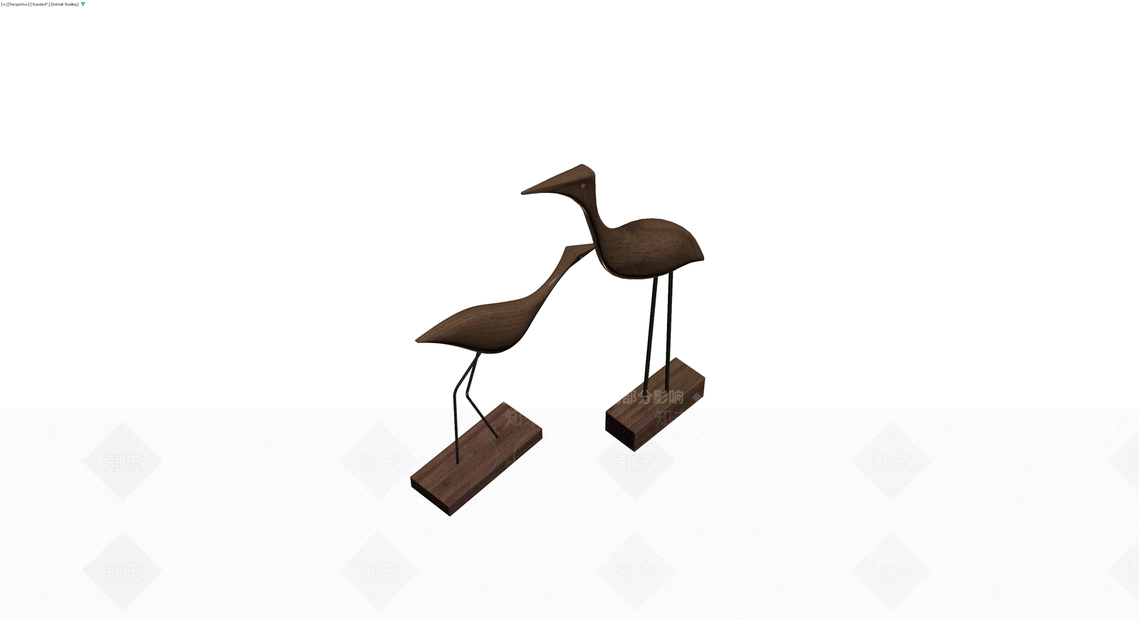 木质鸟类雕塑摆件3D模型下载【ID:1229642227】
