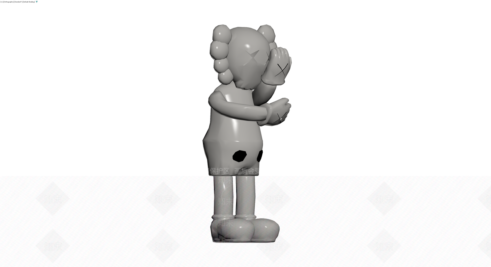KAWS风格灰模雕塑3D模型下载【ID:1230580780】