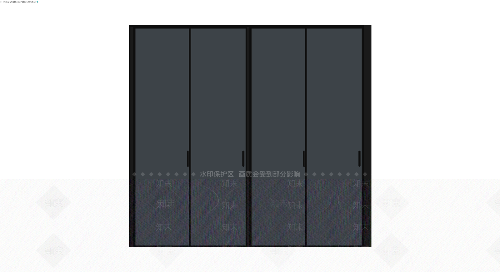 四门黑色储物柜3D模型下载【ID:1230643208】