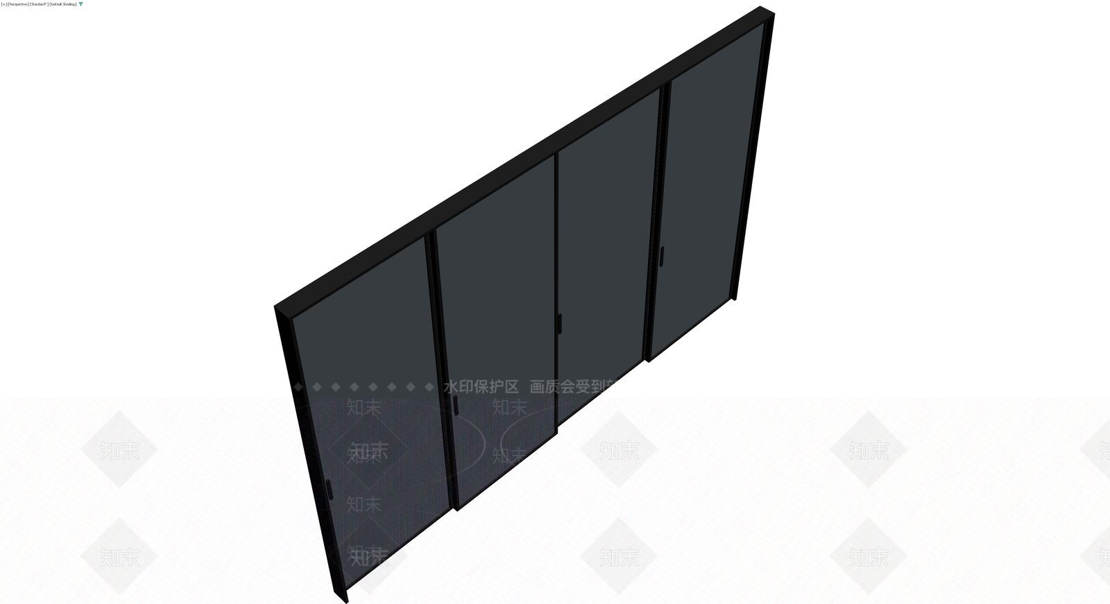 四门黑色储物柜3D模型下载【ID:1230643208】