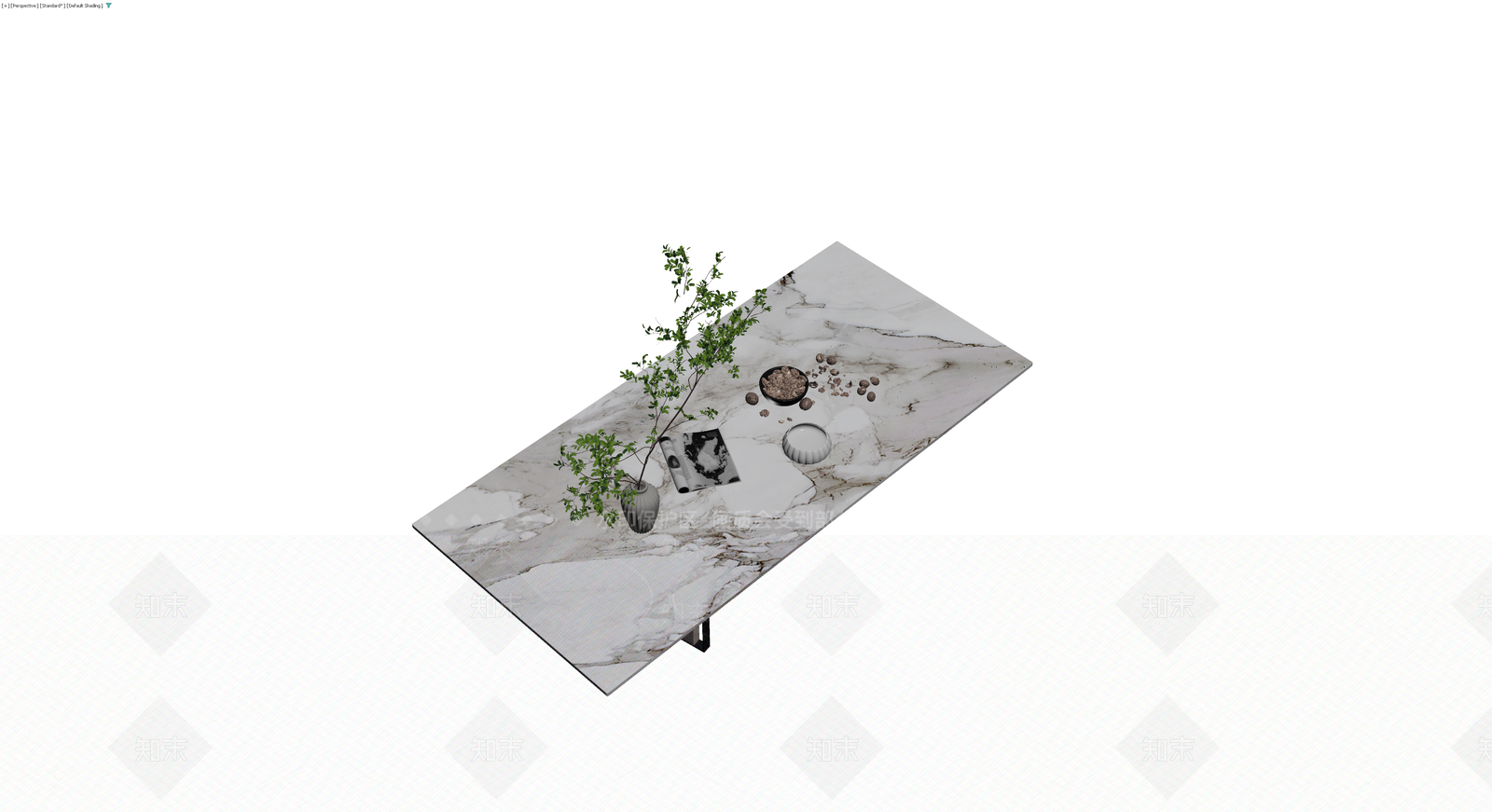 大理石餐桌组合模型3D模型下载【ID:1229946288】