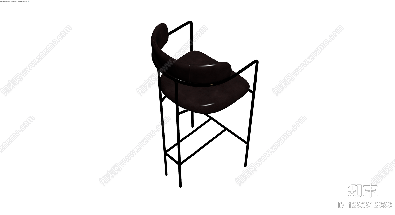 黑色金属框架高脚椅3D模型下载【ID:1230312989】