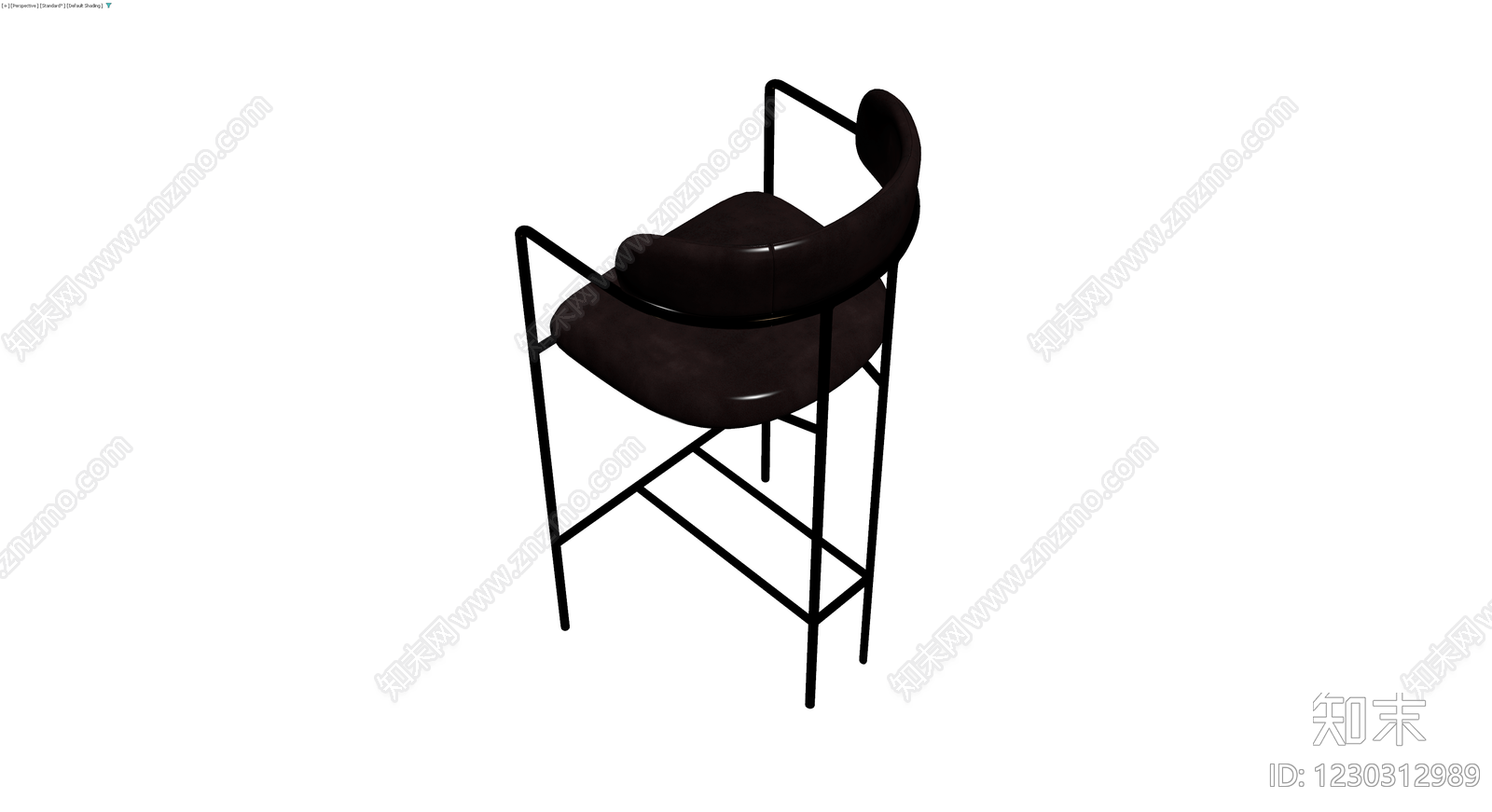 黑色金属框架高脚椅3D模型下载【ID:1230312989】