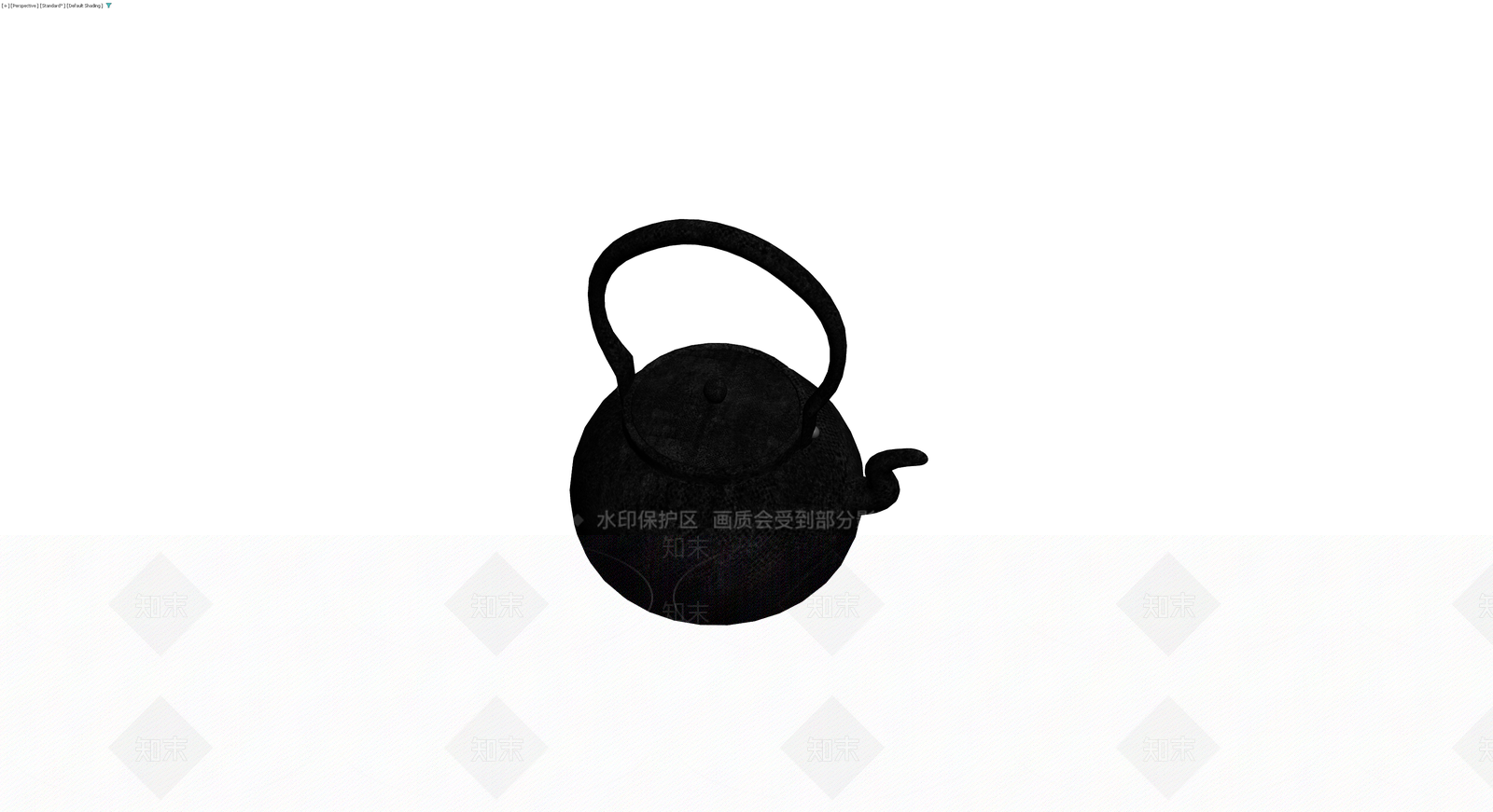 黑色铸铁提梁茶壶3D模型下载【ID:1229943566】