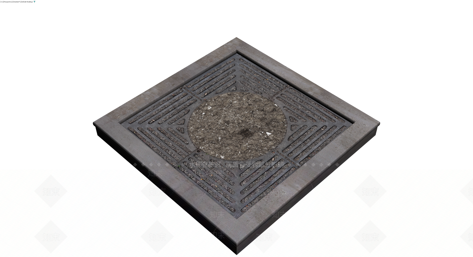 方形金属排水沟盖板3D模型下载【ID:1230794095】