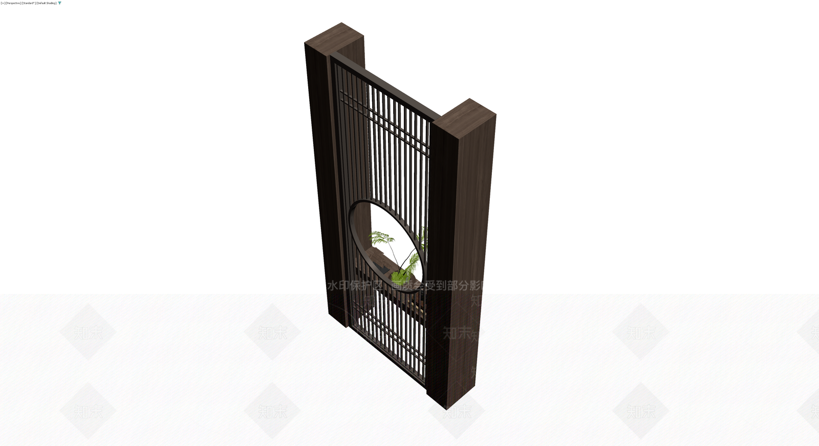 新中式木质镂空隔断3D模型下载【ID:1230400006】