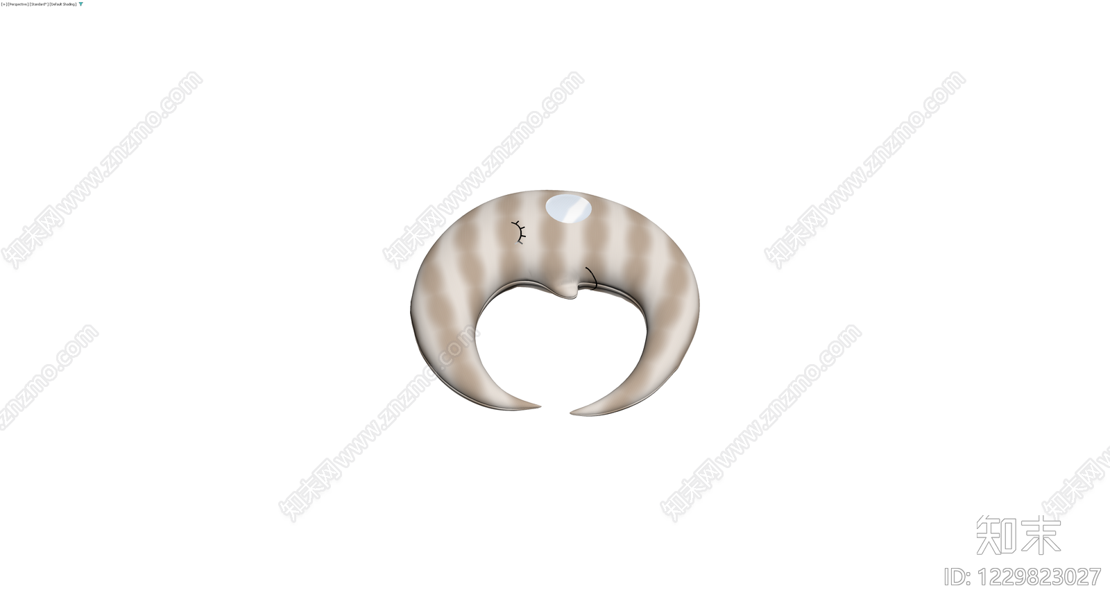 卡通条纹月牙抱枕3D模型下载【ID:1229823027】