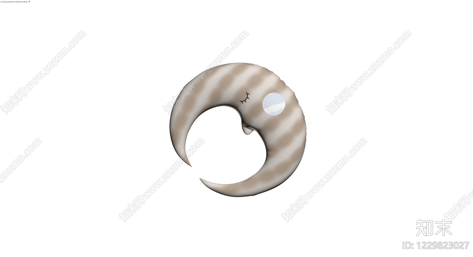 卡通条纹月牙抱枕3D模型下载【ID:1229823027】
