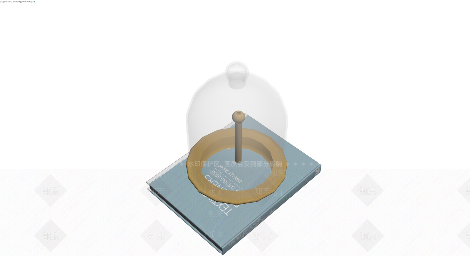 书籍与玻璃罩摆件组合3D模型下载【ID:1230118719】