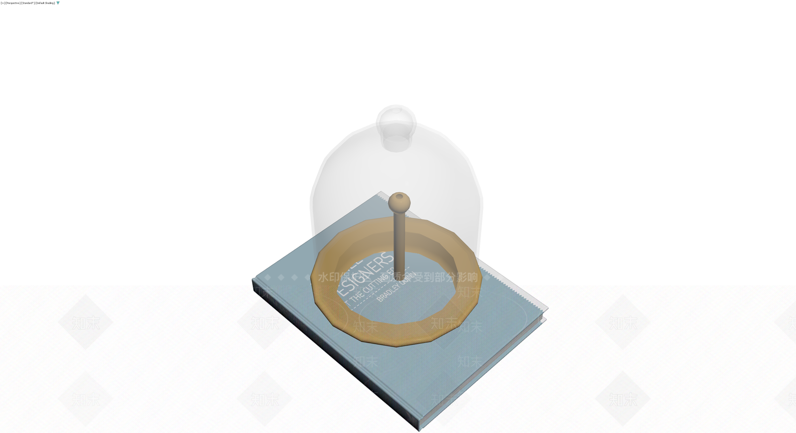 书籍与玻璃罩摆件组合3D模型下载【ID:1230118719】