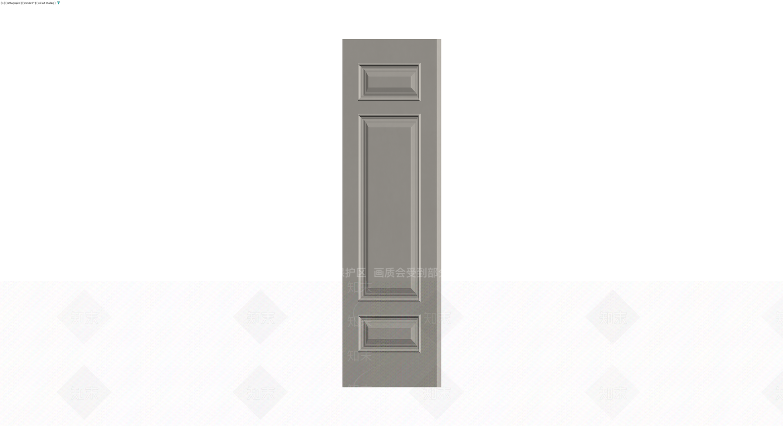 三格镶板门灰模3D模型下载【ID:1229687194】