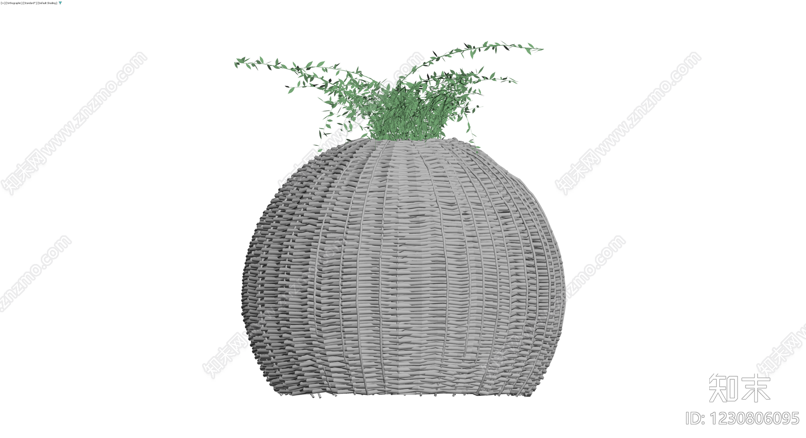 球形编织花盆绿植3D模型下载【ID:1230806095】