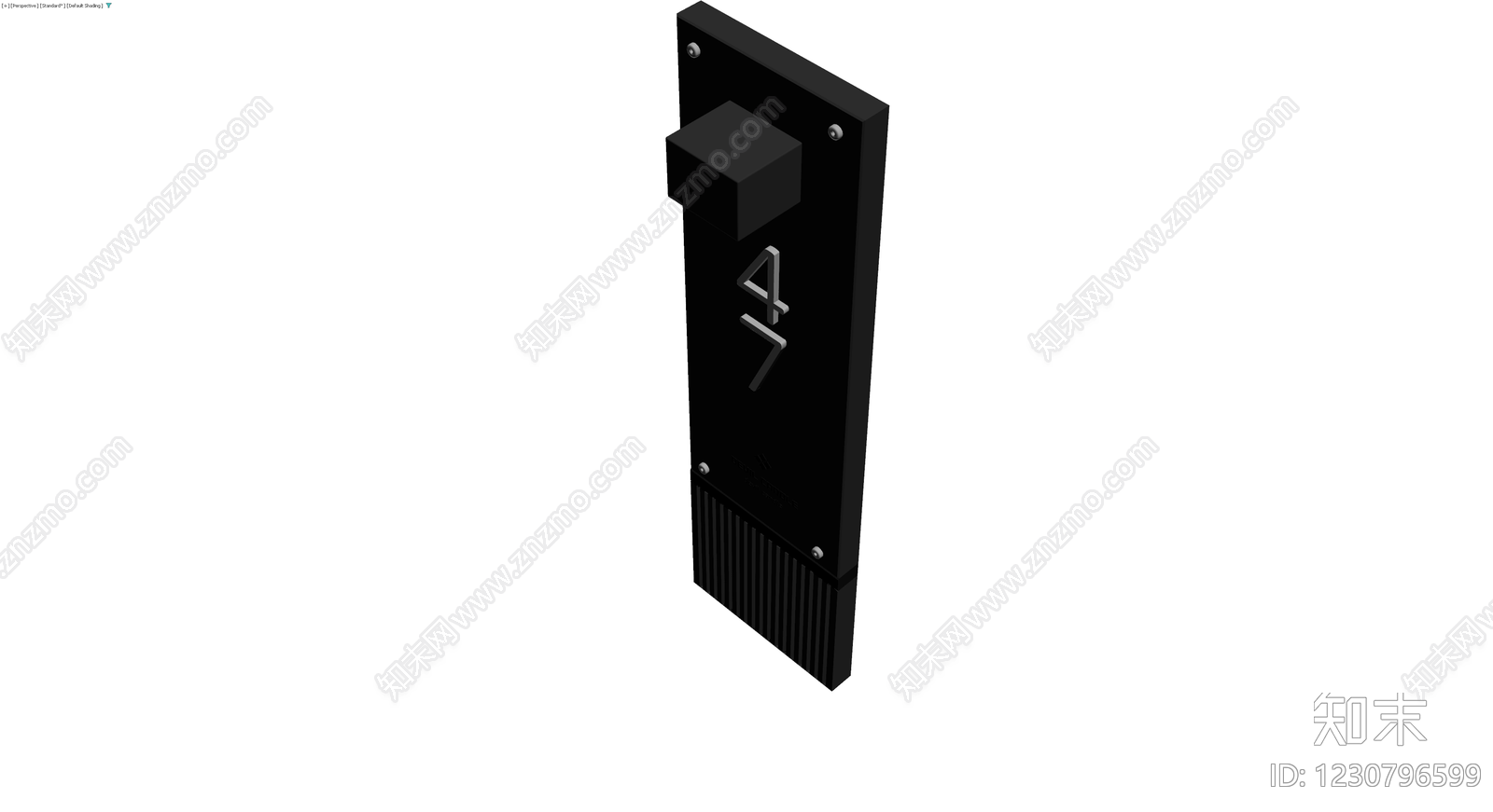 黑色金属门牌/标识牌3D模型下载【ID:1230796599】