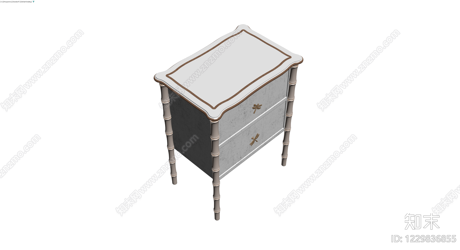 蜻蜓装饰床头柜3D模型下载【ID:1229836855】