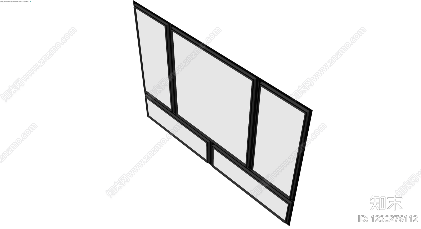 黑框玻璃隔断组件3D模型下载【ID:1230276112】