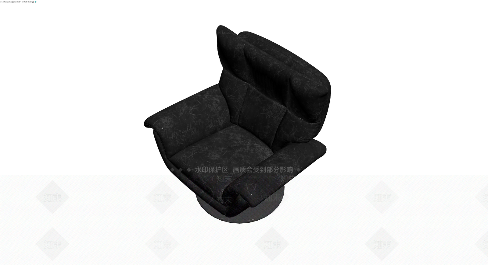 黑色纹理单人沙发3D模型下载【ID:1230624418】