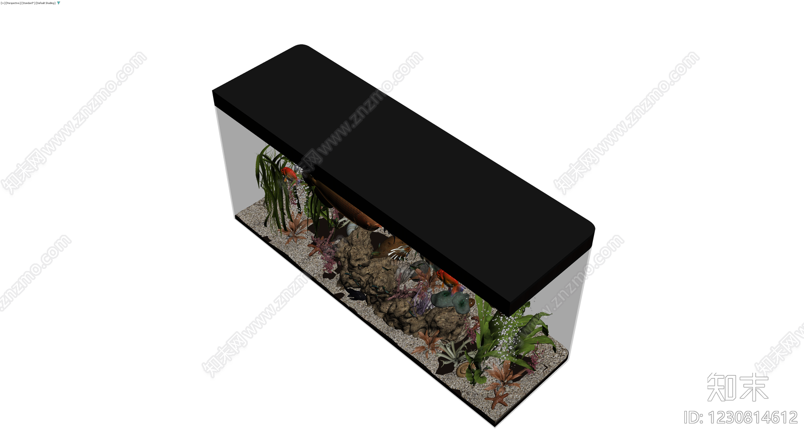 3D鱼缸生态造景组合3D模型下载【ID:1230814612】