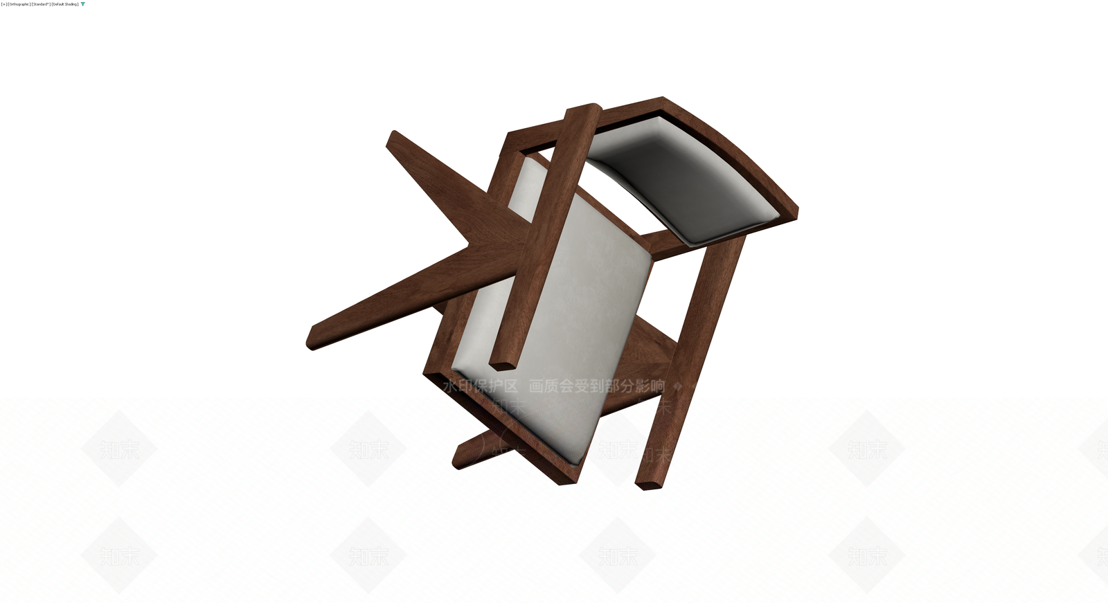 深色木质软包椅子3D模型下载【ID:1230633667】