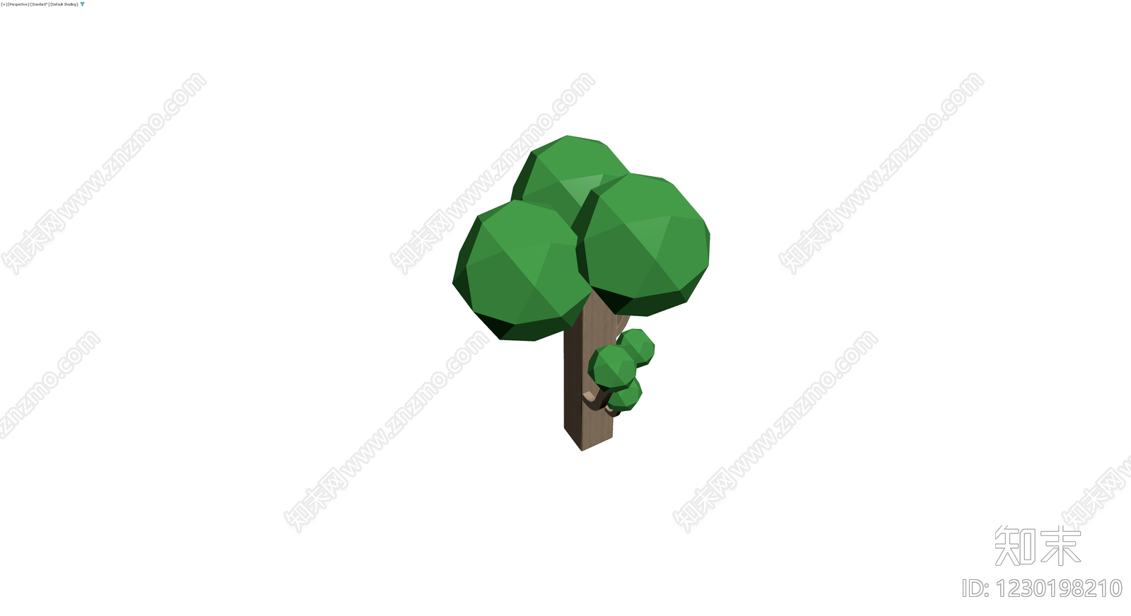 低多边形风格景观树3D模型下载【ID:1230198210】