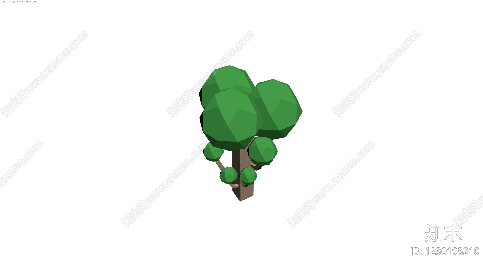 低多边形风格景观树3D模型下载【ID:1230198210】