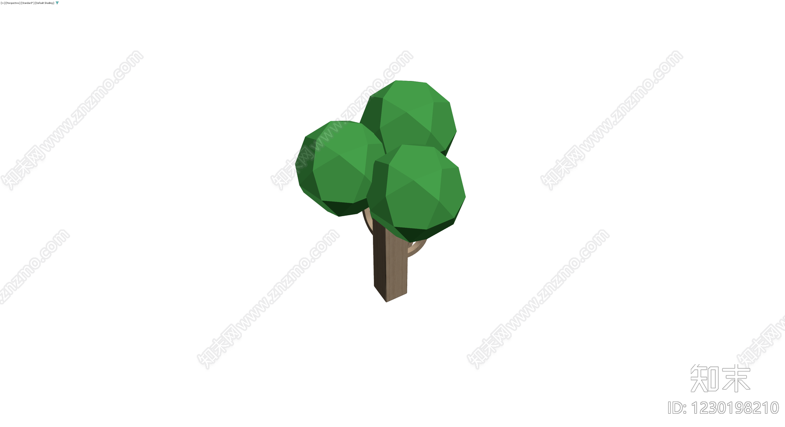 低多边形风格景观树3D模型下载【ID:1230198210】