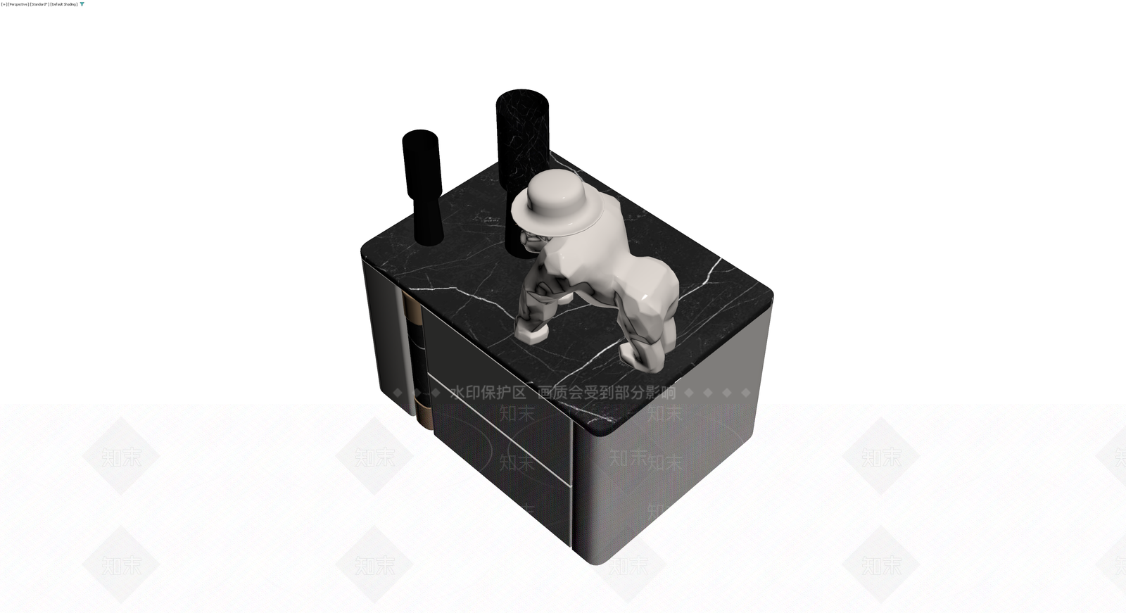 大理石边柜配雕塑摆件3D模型下载【ID:1229662880】