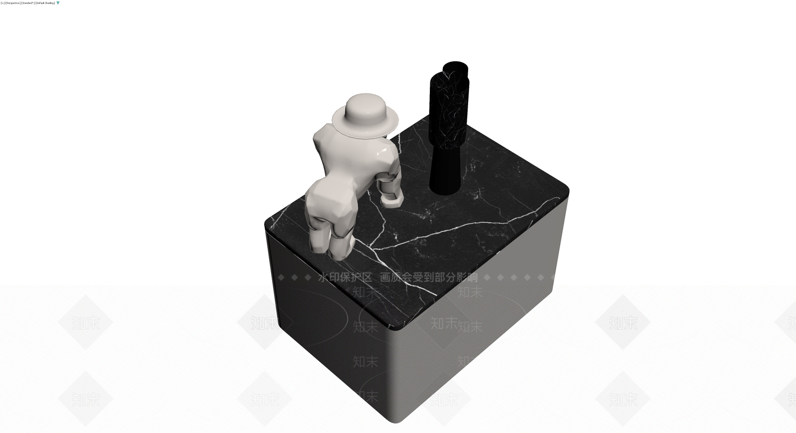大理石边柜配雕塑摆件3D模型下载【ID:1229662880】