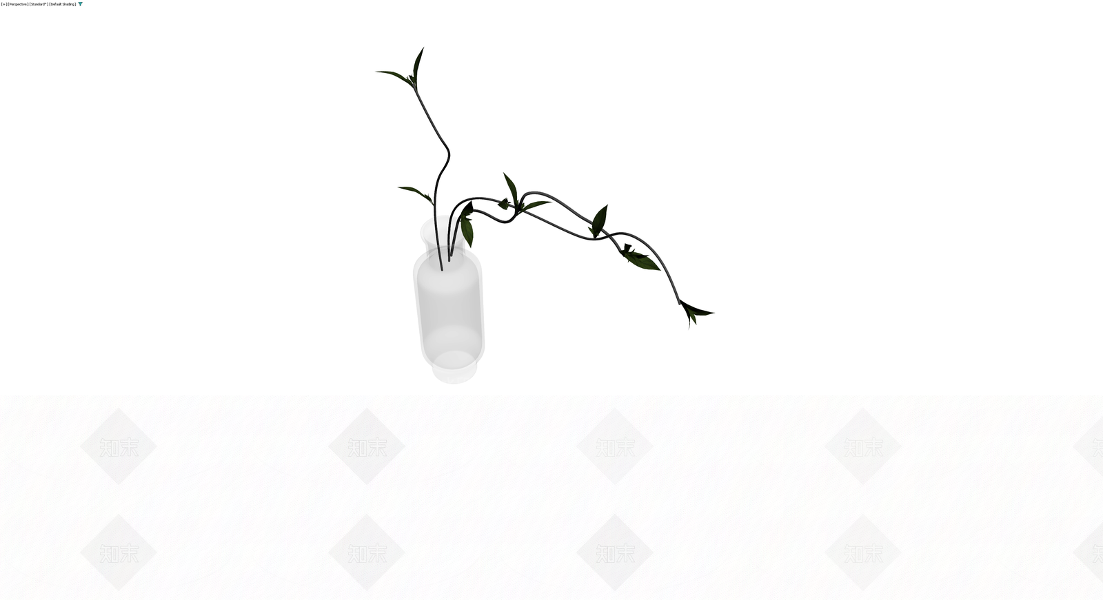 白瓷花瓶配绿植3D模型下载【ID:1229862007】