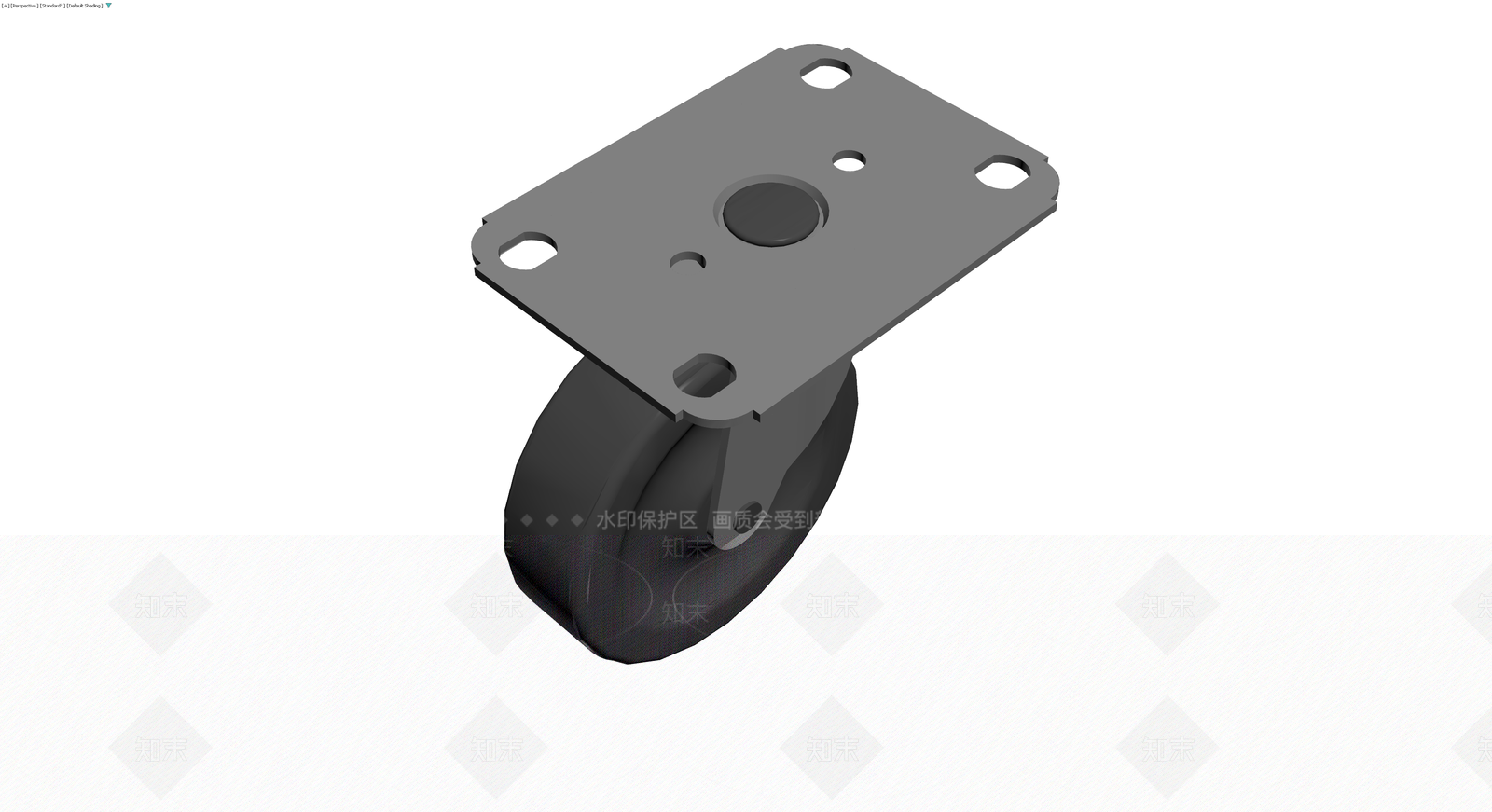 灰色脚轮组件3D模型下载【ID:1229898337】