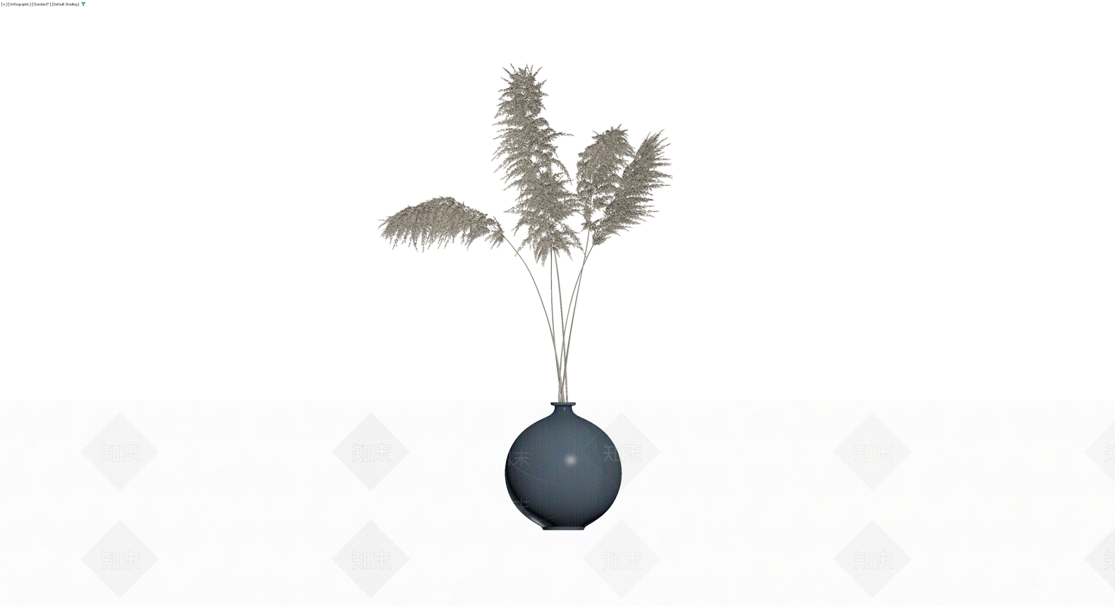 球形花瓶配芦苇3D模型下载【ID:1230008674】