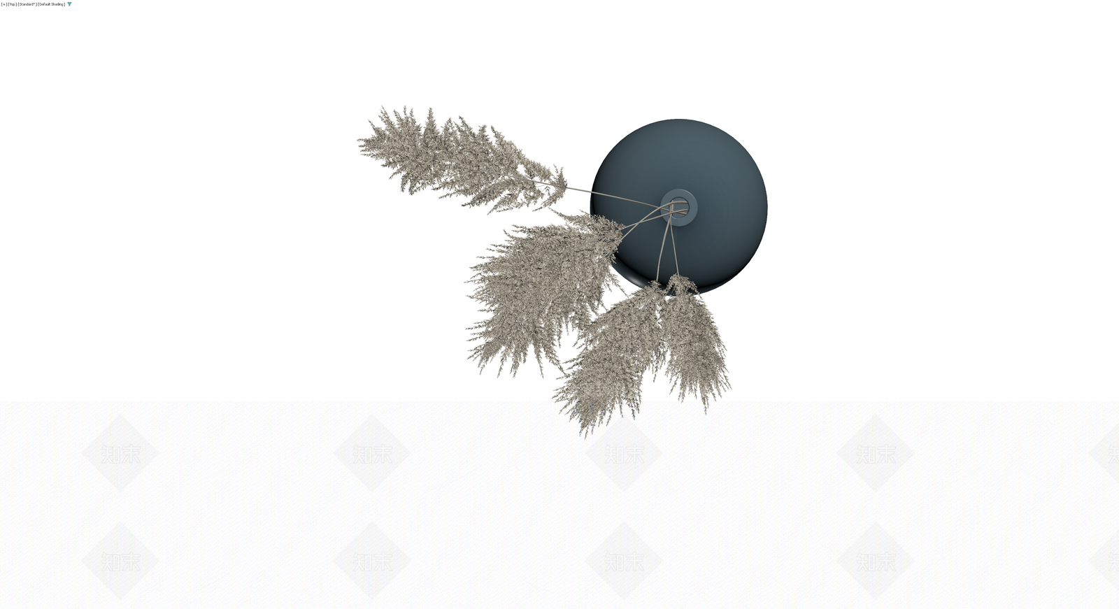 球形花瓶配芦苇3D模型下载【ID:1230008674】