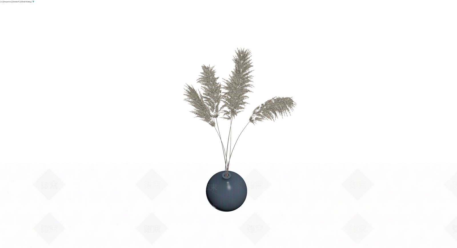 球形花瓶配芦苇3D模型下载【ID:1230008674】