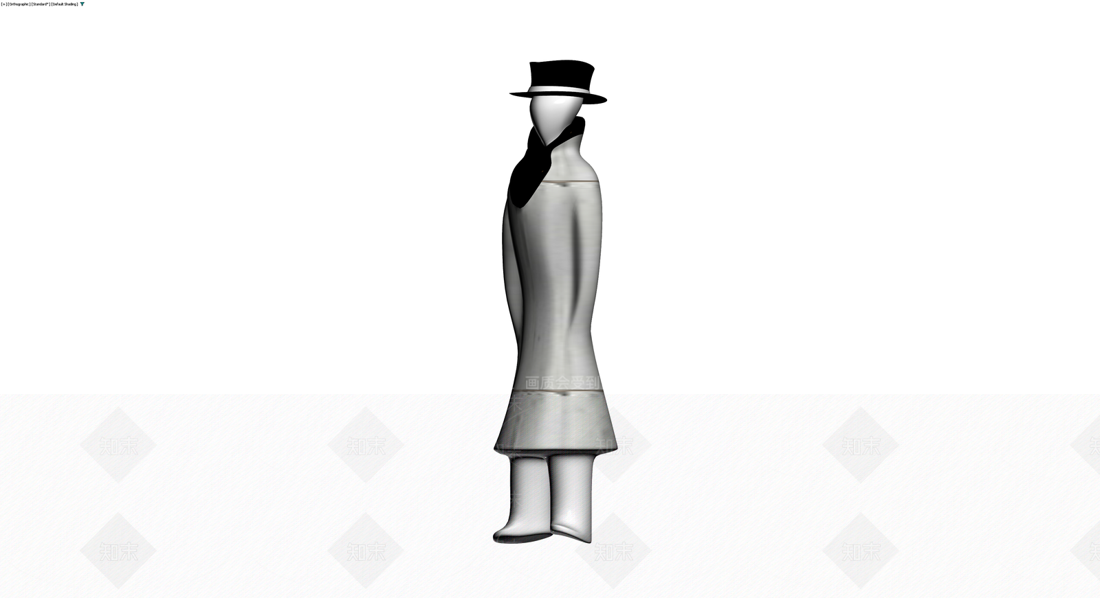 黑白灰调人物雕塑3D模型下载【ID:1230410667】