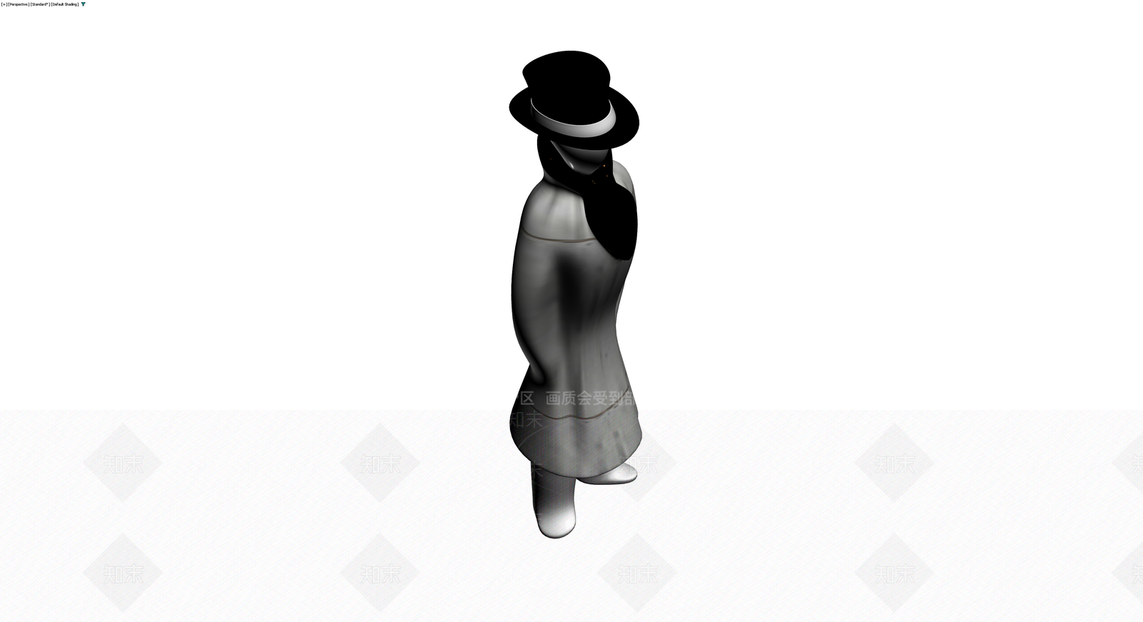 黑白灰调人物雕塑3D模型下载【ID:1230410667】