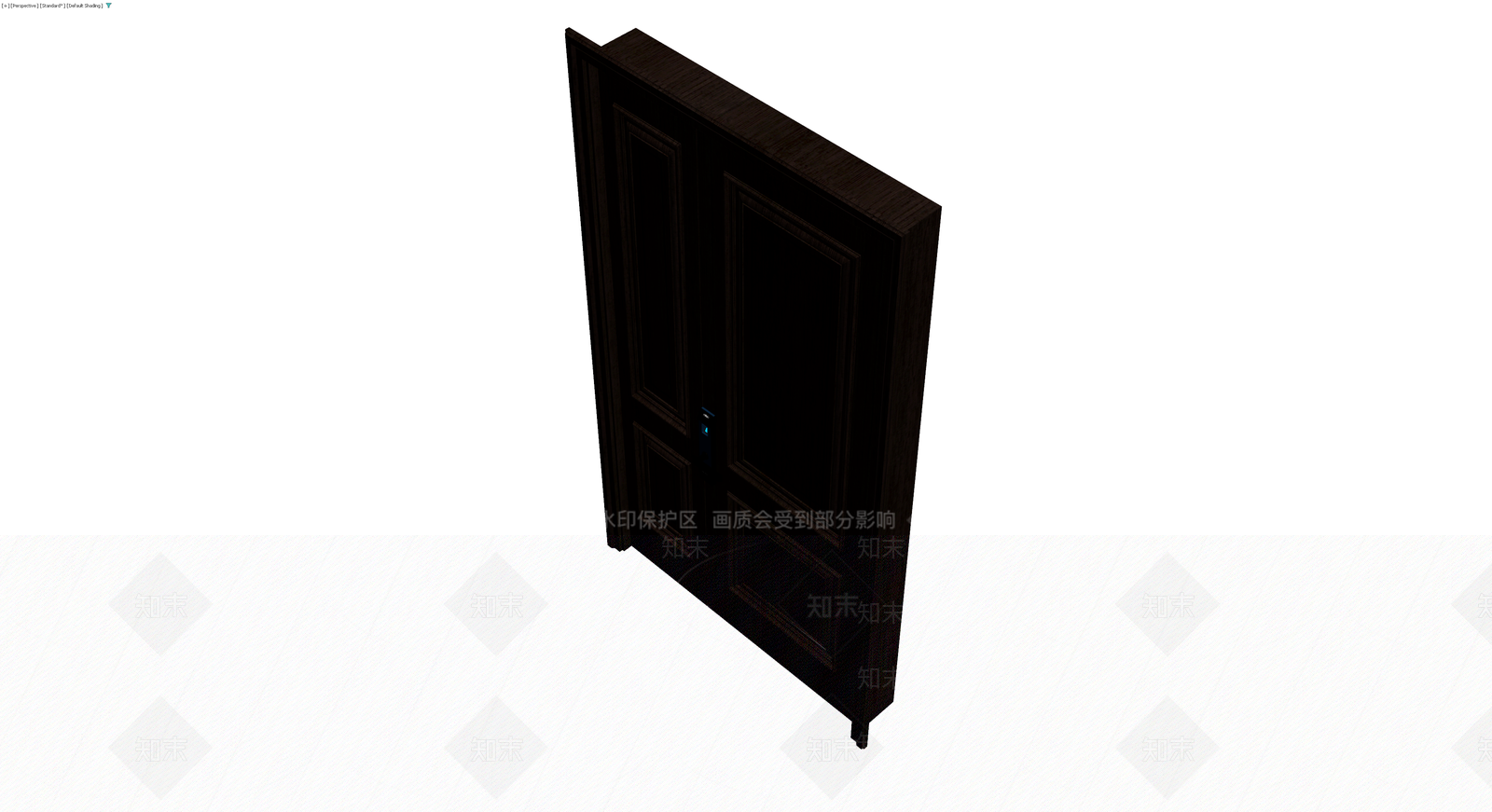 深色木质双开门组件3D模型下载【ID:1230093308】