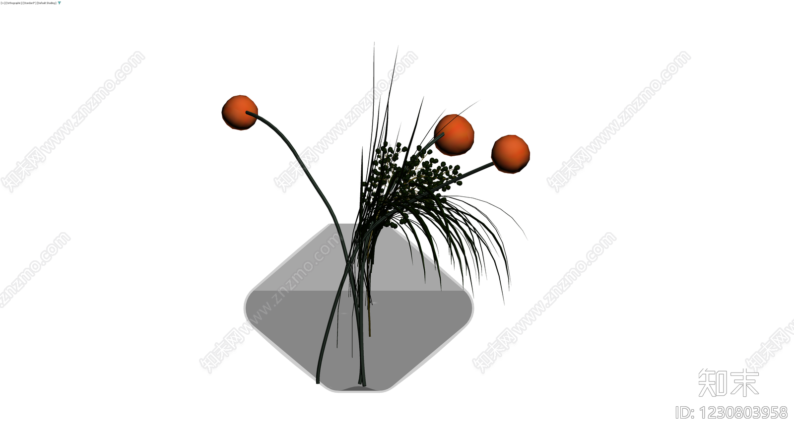 插花盆栽组合模型3D模型下载【ID:1230803958】