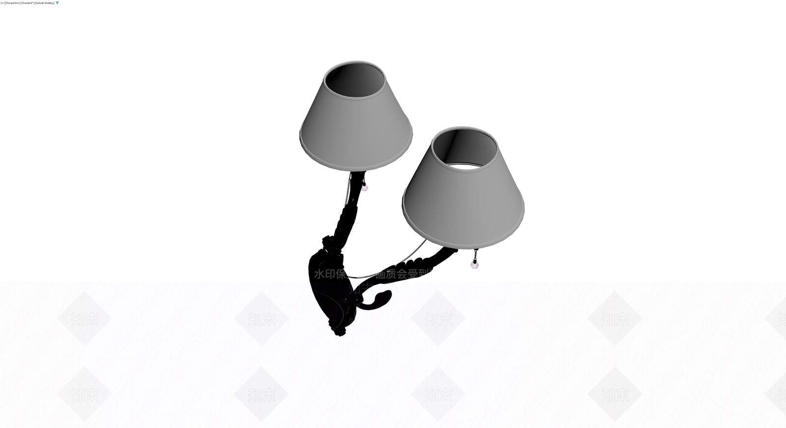 黑色双头壁灯3D模型下载【ID:1229684044】