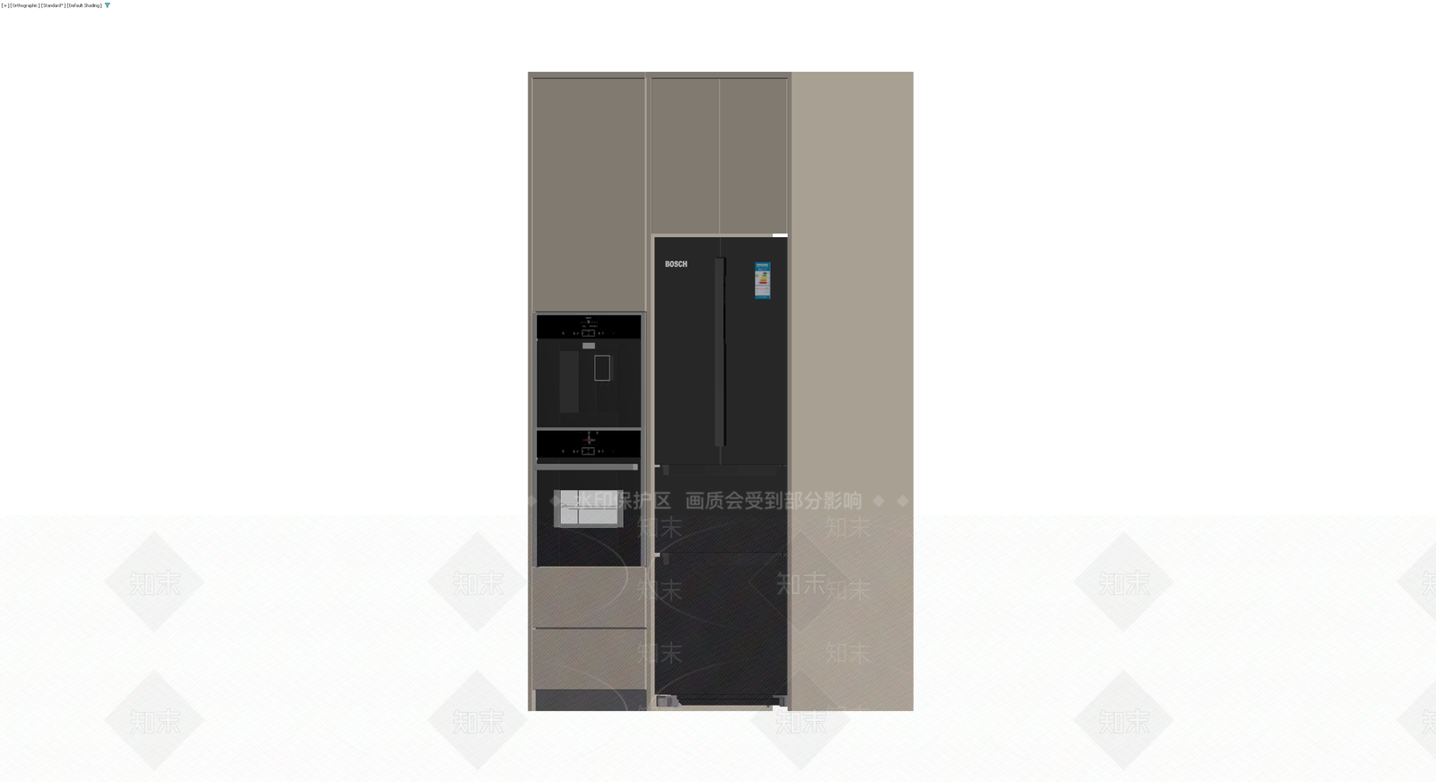 嵌入式厨房电器组合柜3D模型下载【ID:1230647780】
