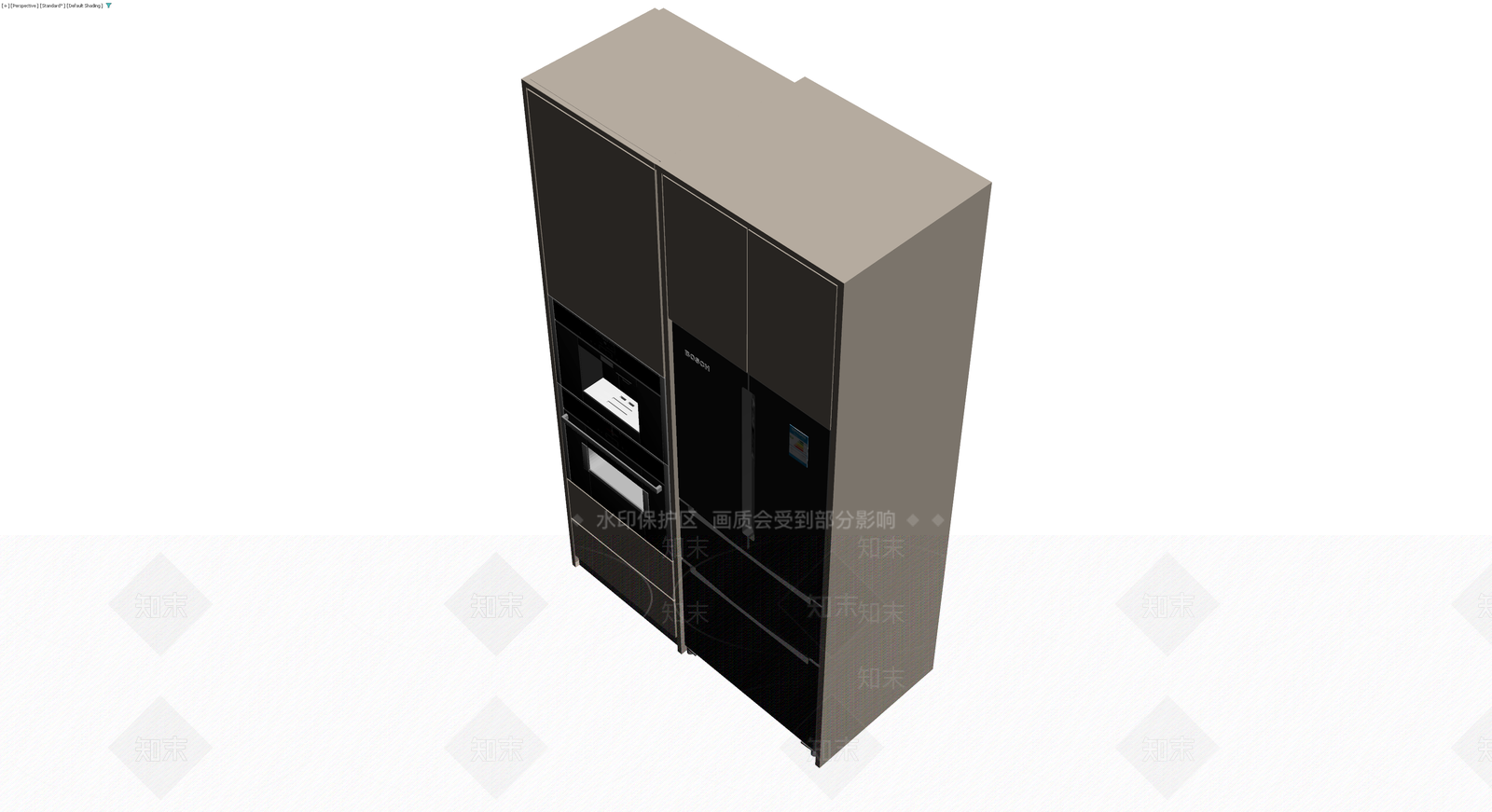 嵌入式厨房电器组合柜3D模型下载【ID:1230647780】