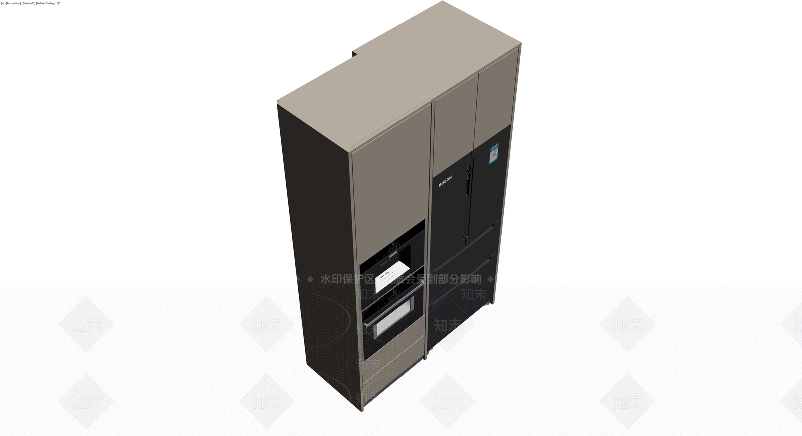 嵌入式厨房电器组合柜3D模型下载【ID:1230647780】