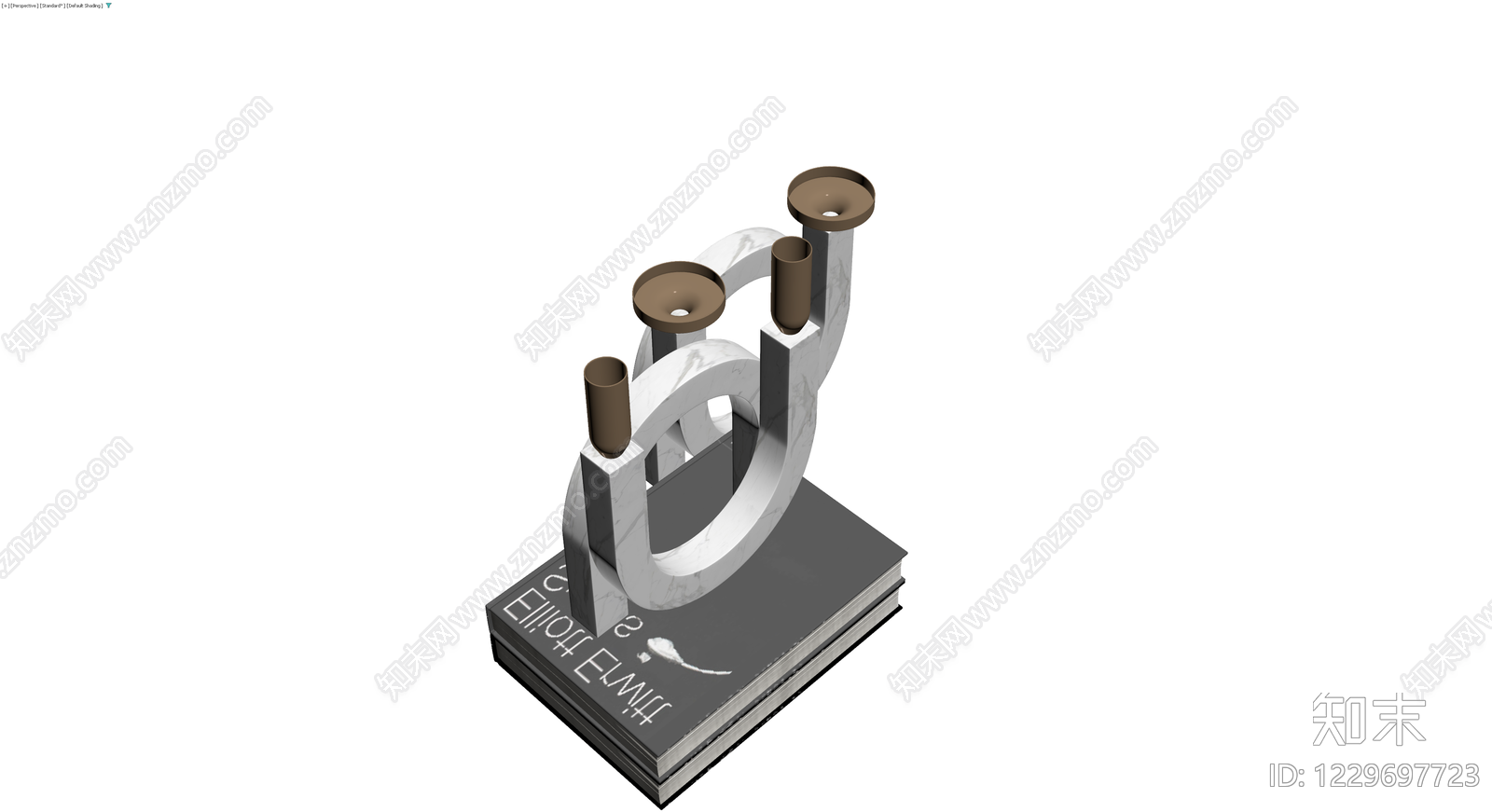 大理石烛台书籍组合3D模型下载【ID:1229697723】