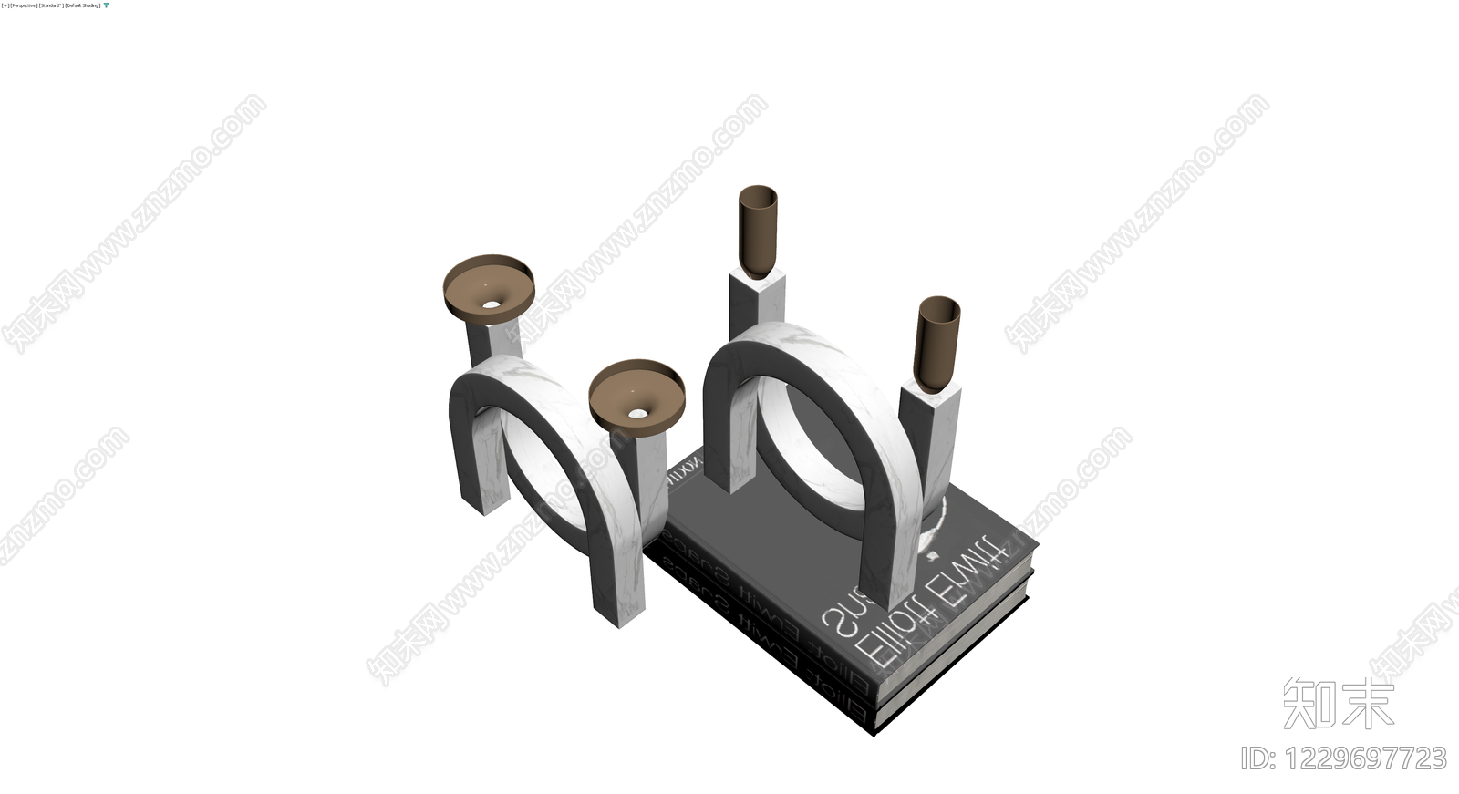 大理石烛台书籍组合3D模型下载【ID:1229697723】