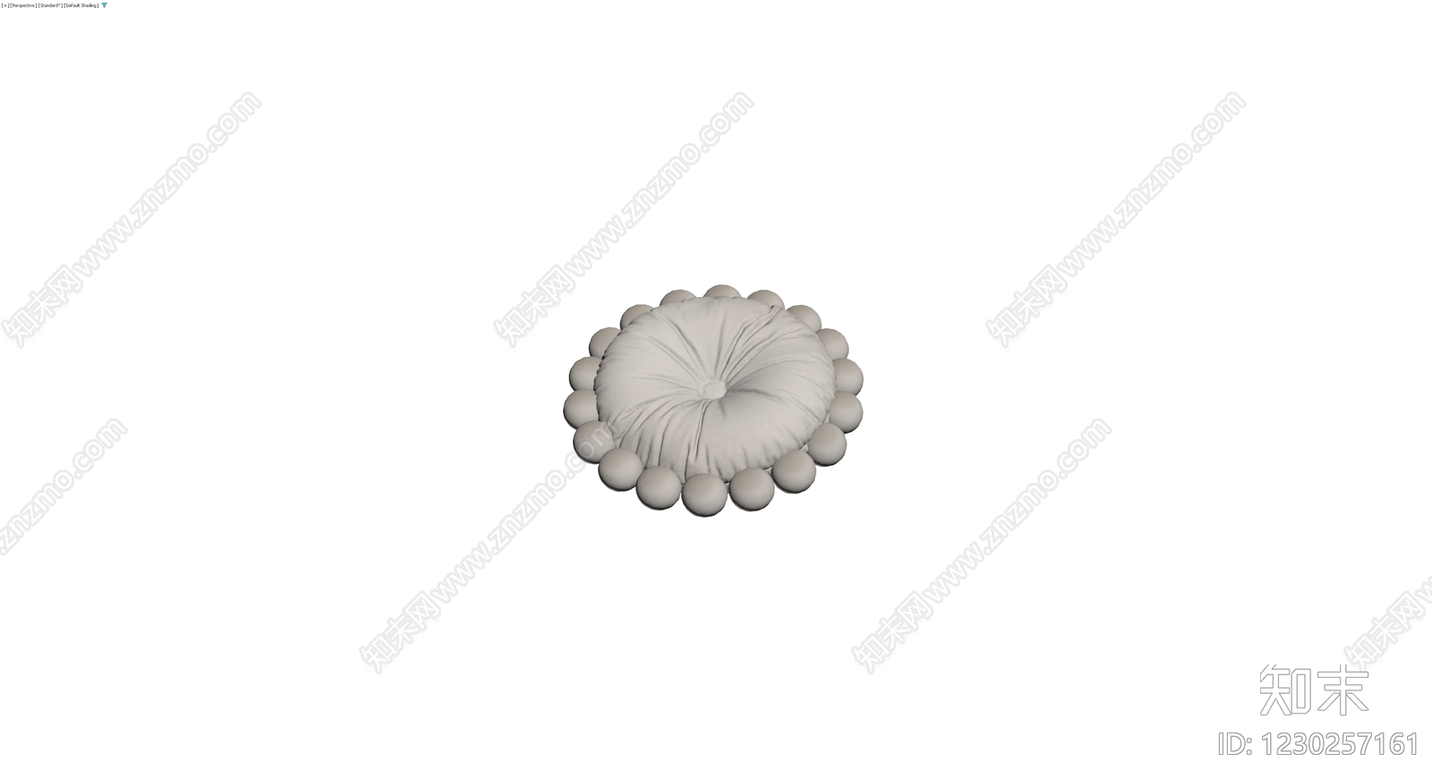 圆形毛绒装饰抱枕3D模型下载【ID:1230257161】
