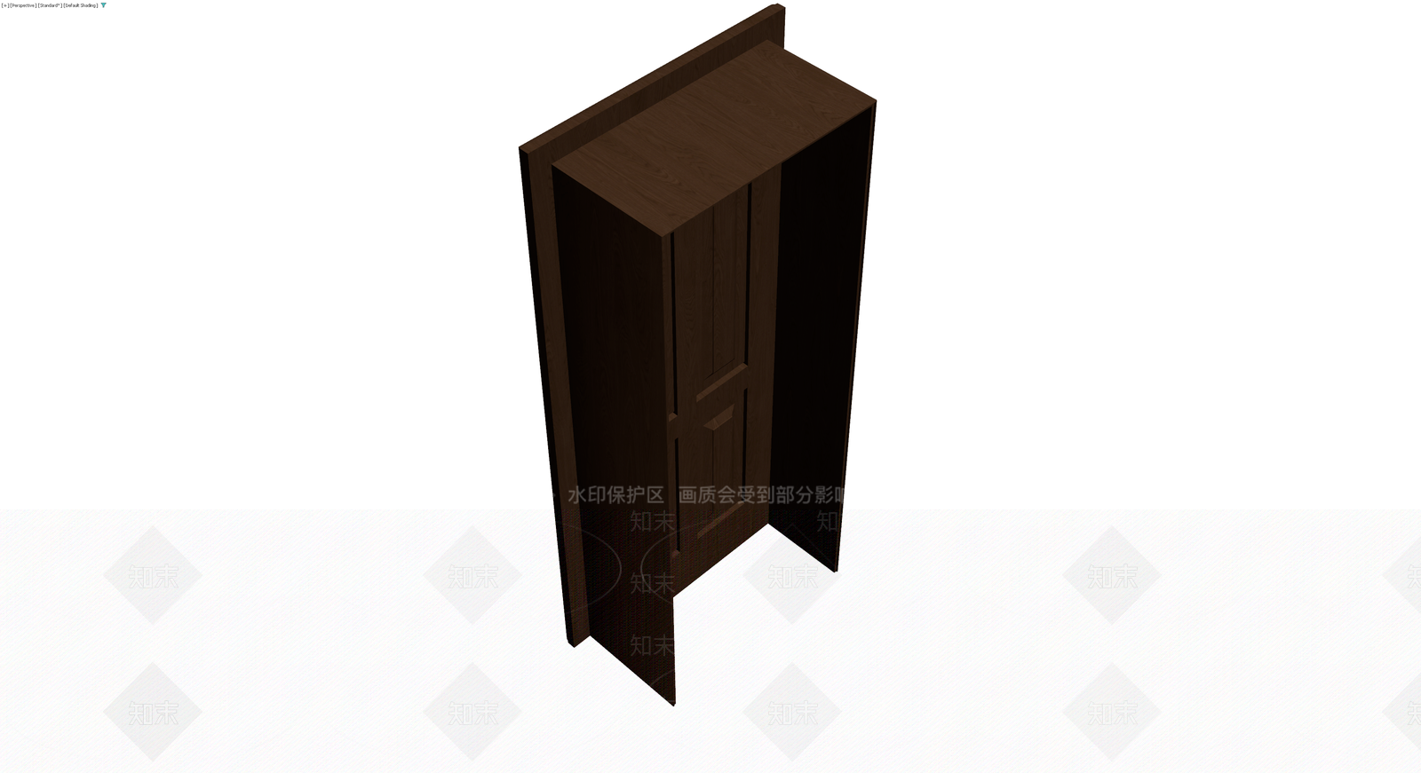 深色木质四门立柜3D模型下载【ID:1230104817】