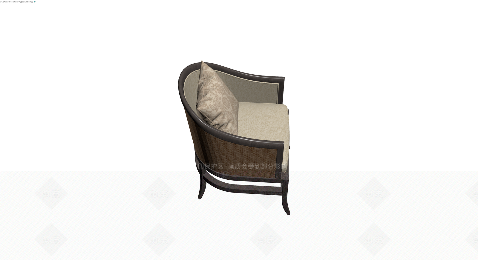 深色框架编织扶手椅3D模型下载【ID:1230393562】