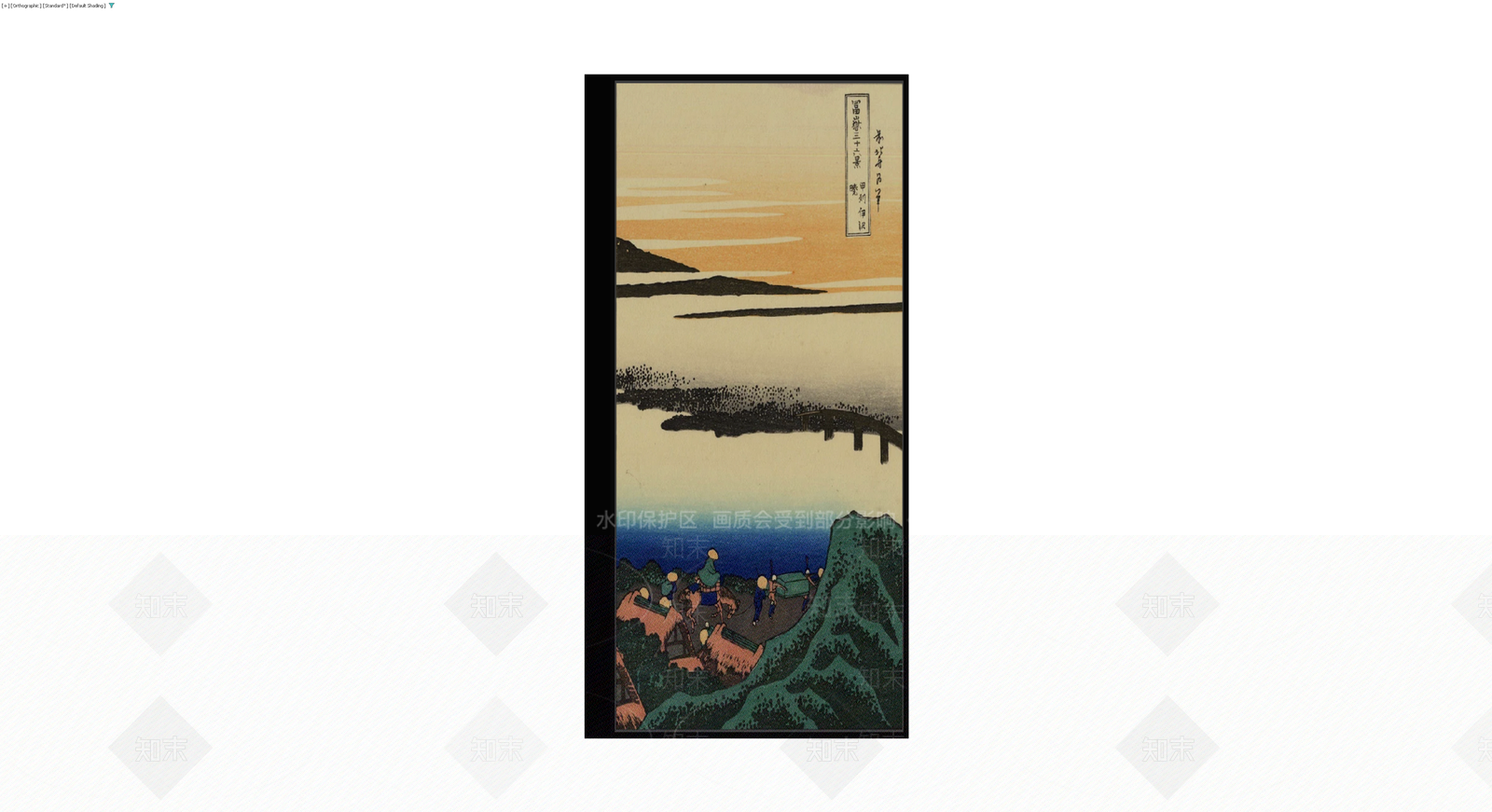 浮世绘风格挂画模型3D模型下载【ID:1229635247】