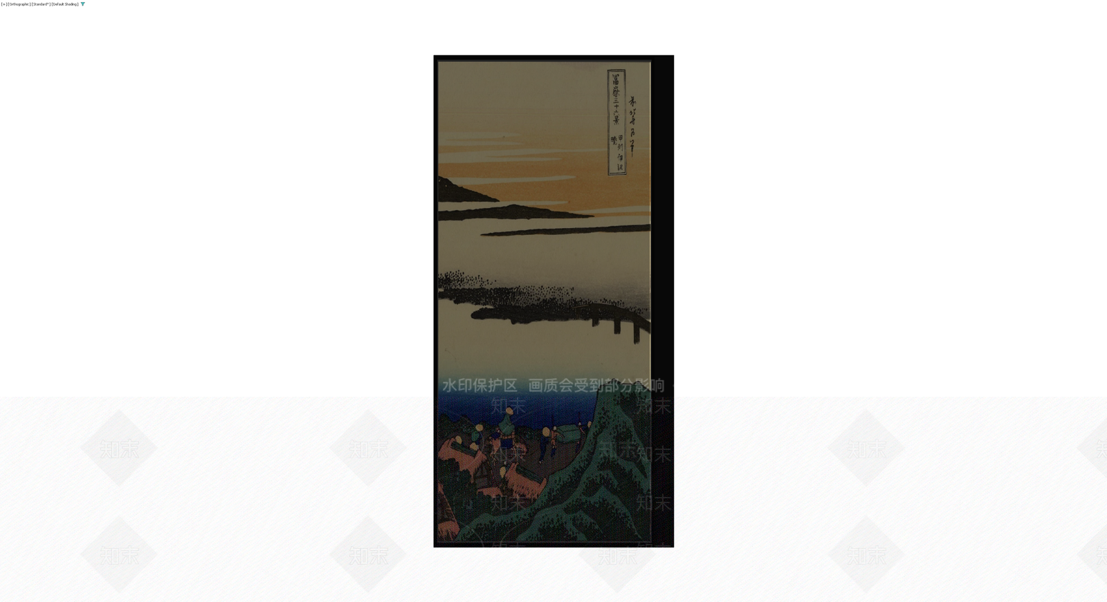 浮世绘风格挂画模型3D模型下载【ID:1229635247】