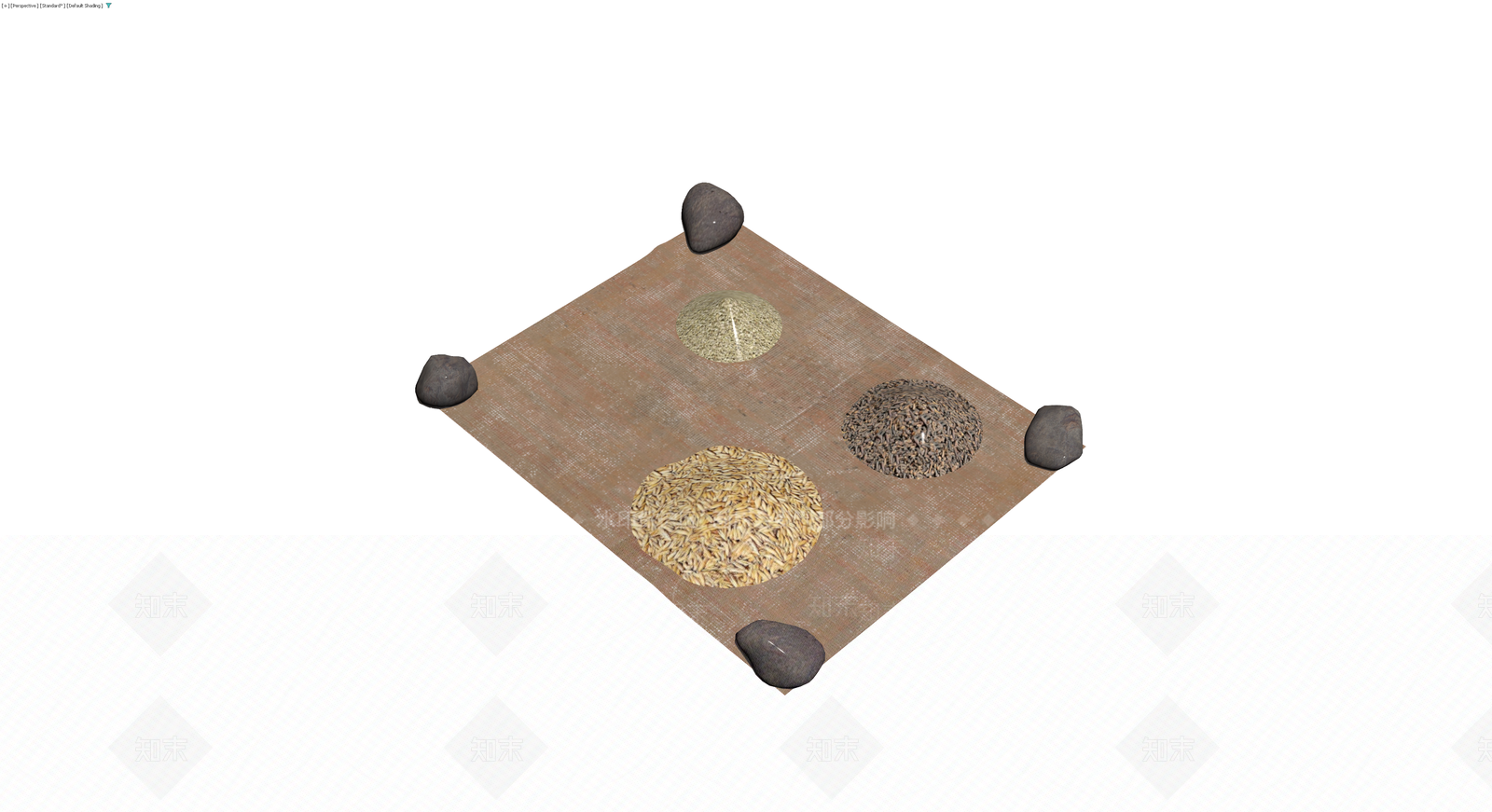布料与谷物展示组合3D模型下载【ID:1230663198】