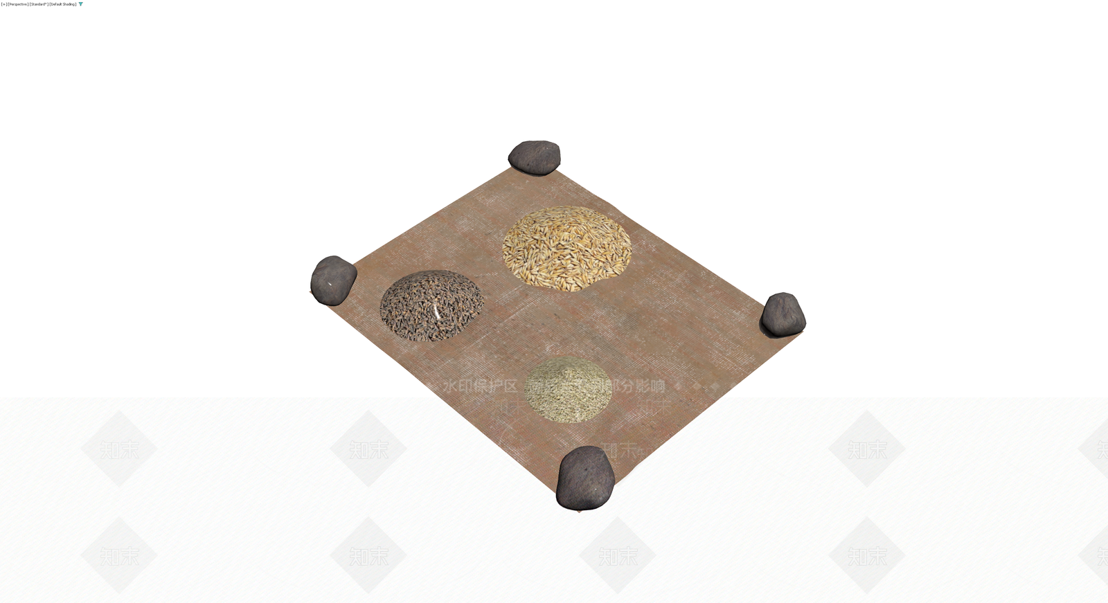 布料与谷物展示组合3D模型下载【ID:1230663198】